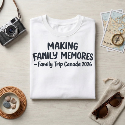 Custom Family Trip 2026 Shirt, Making Family Memories T-Shirt, Personalized Canada Vacation Tee, Minimalist Family Reunion Gift