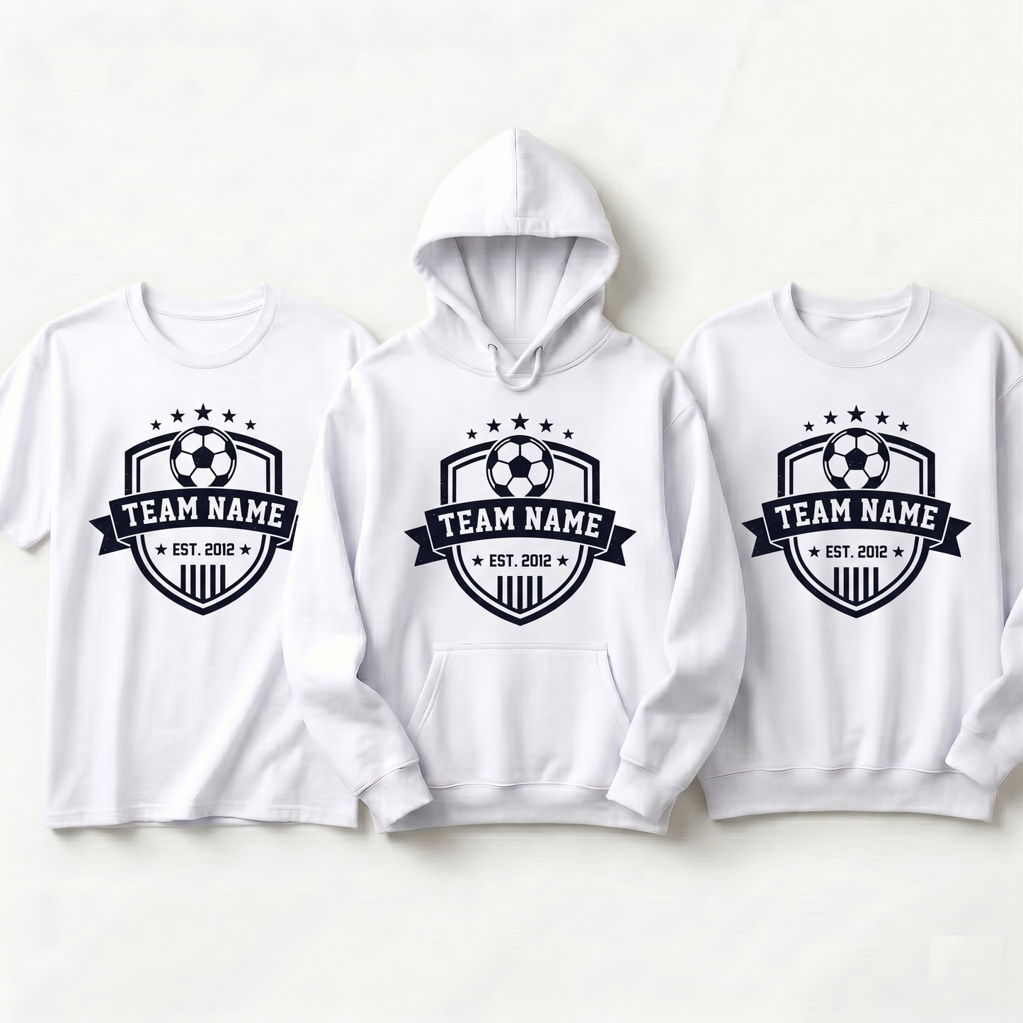 Custom Soccer Team Shirt, Personalized Soccer Crest Hoodie, Sports Logo Sweatshirt, Custom Team Name Football Tee, Personalized Coach Gift