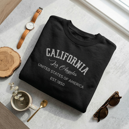 Vintage California Sweatshirt | Retro Los Angeles Pink Crewneck | Distressed California Gift | USA Travel Souvenir