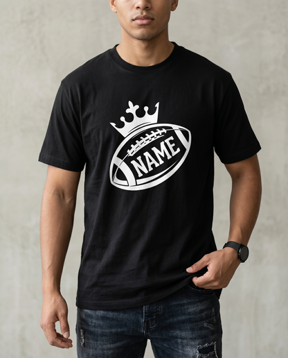 Custom Football Crown Hoodie, Personalized Name Football Shirt, Football Fan Sweatshirt, Game Day King Apparel, Custom Player Name Gift