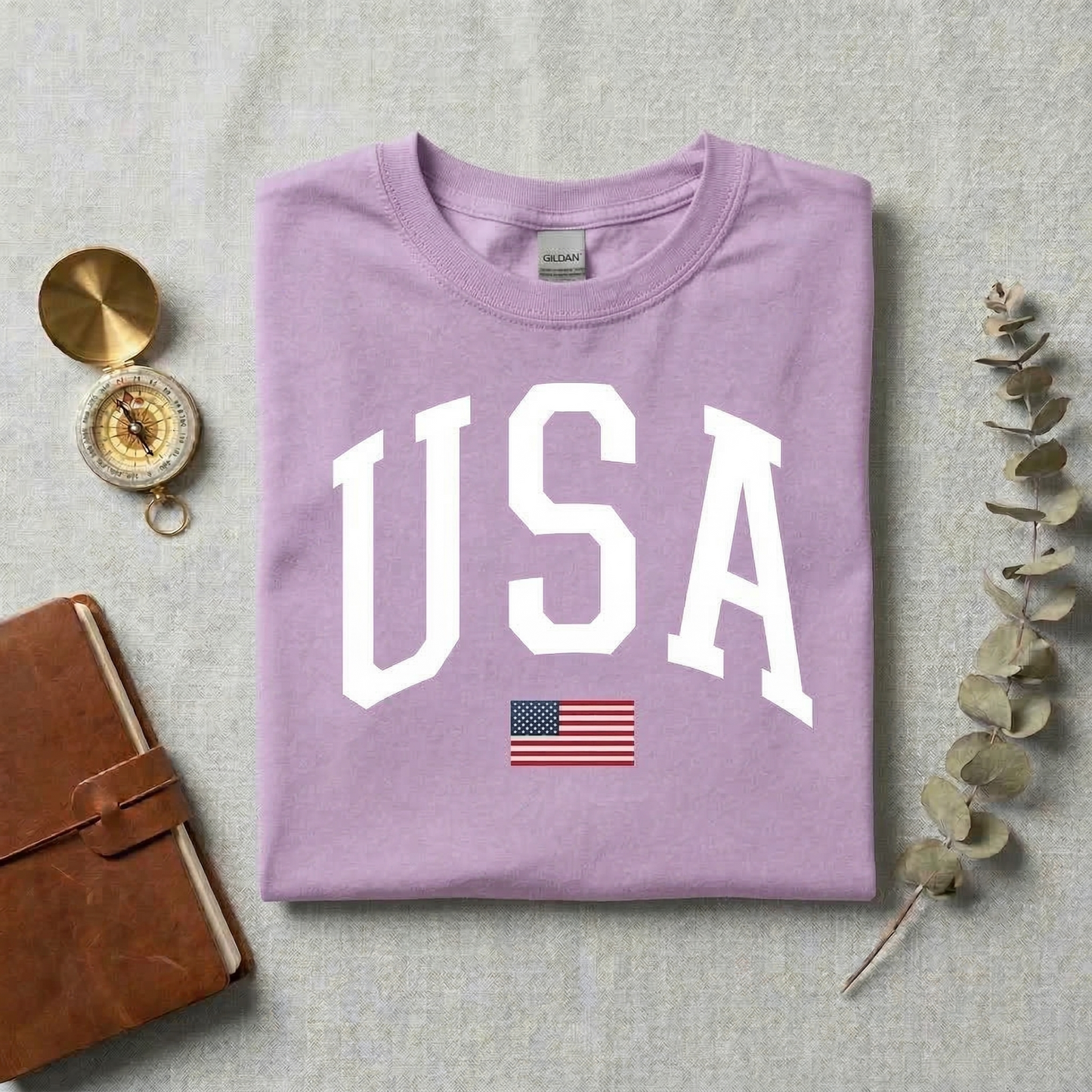 USA Collegiate Shirt | Vintage American Flag T-Shirt | Retro Patriotic Tee | 4th of July Outfit | Minimalist Americana Apparel