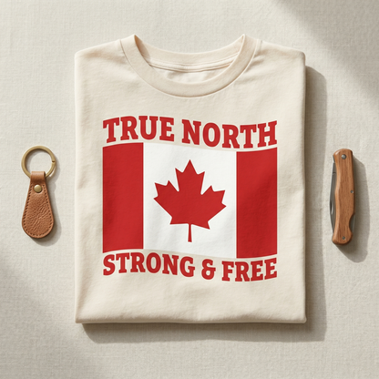True North Strong and Free Hoodie, Custom Canada Flag Sweatshirt, Personalized Canadian Pride Sweater, Canada Day Outfit