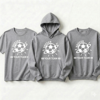Custom Soccer Team Shirt, Personalized Soccer Hoodie, Retro Soccer Player Gift, Soccer Mom Sweatshirt, Custom Soccer Jersey Tee