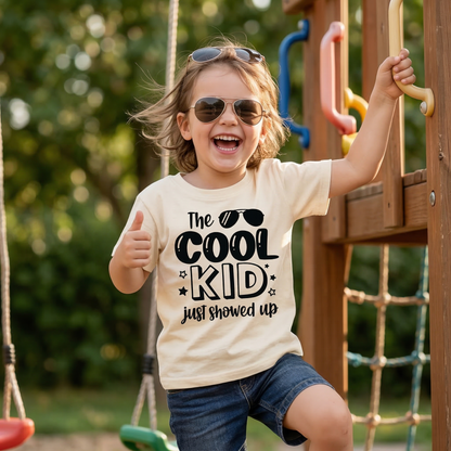 The Cool Kid Just Showed Up Kids T-Shirt, Retro Toddler Tee, Cool Kid Sunglasses Graphic Shirt, Trendy Youth Apparel, Funny Children's Gift