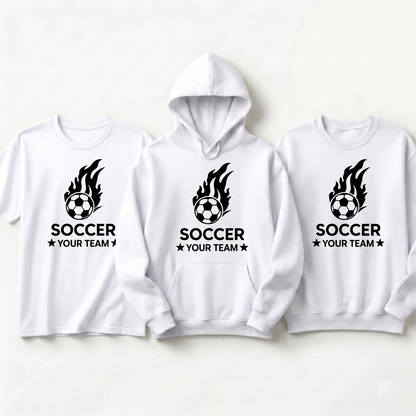 Custom Soccer Team Shirts, Personalized Soccer Hoodie, Custom Team Spirit Wear, Matching Soccer Team Apparel, Custom Soccer Coach Gift,