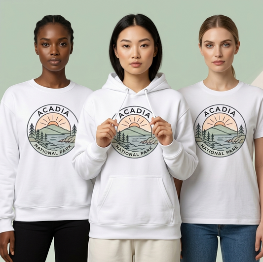 Acadia National Park Hoodie, Maine Nature Sweatshirt, Retro National Park T-Shirt, Custom Outdoorsy Gift, Personalized Hiking Apparel