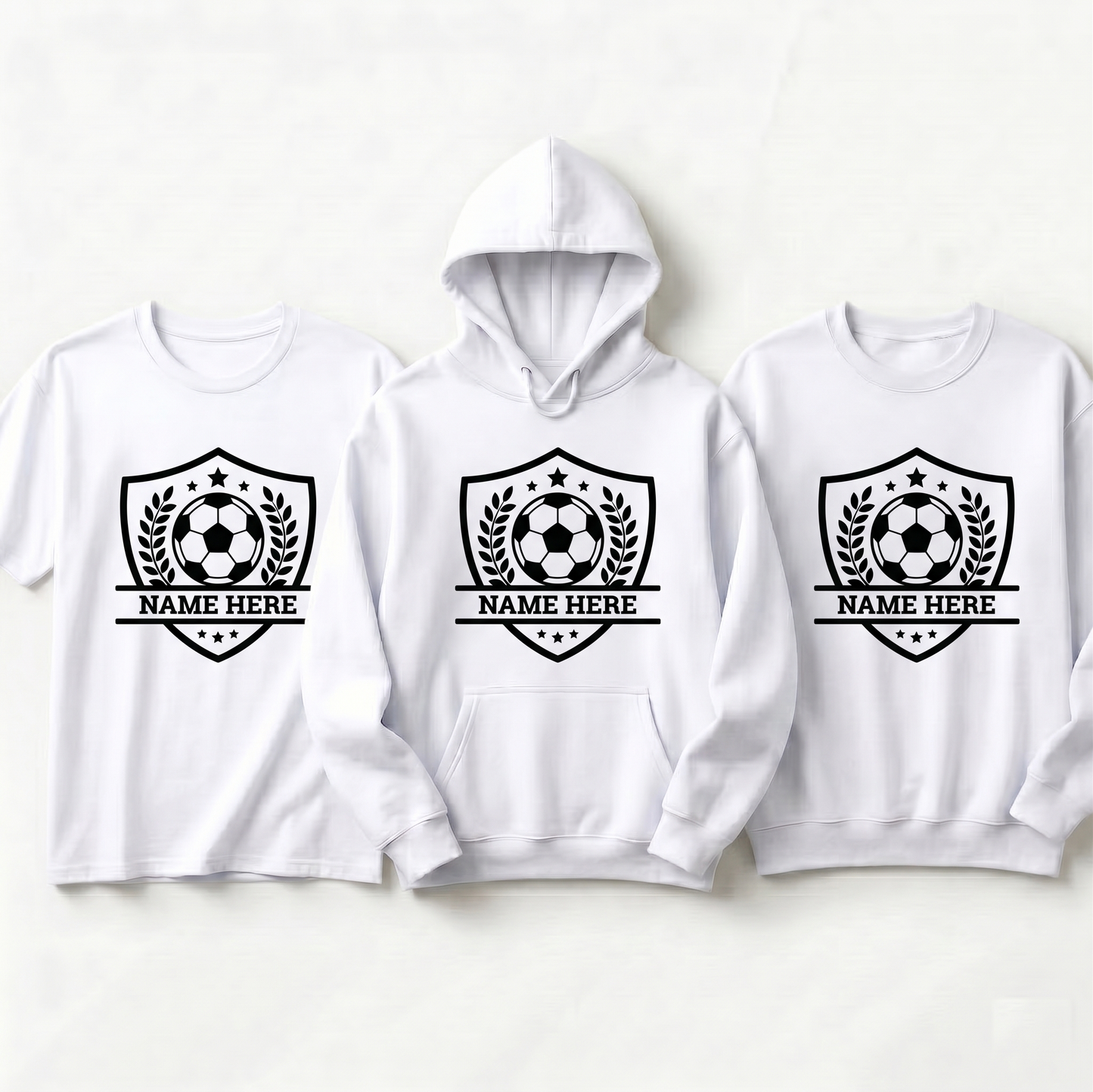 Custom Soccer Crest Hoodie, Personalized Soccer Team Shirt, Game Day Shield Sweatshirt, Custom Player Name Soccer Gift, Soccer Club Apparel