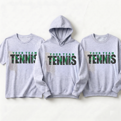 Custom Tennis Team Hoodie, Personalized Tennis Player Shirt, Custom Team Apparel with Name, Tennis Sweatshirt, Personalized Sports Hoodie