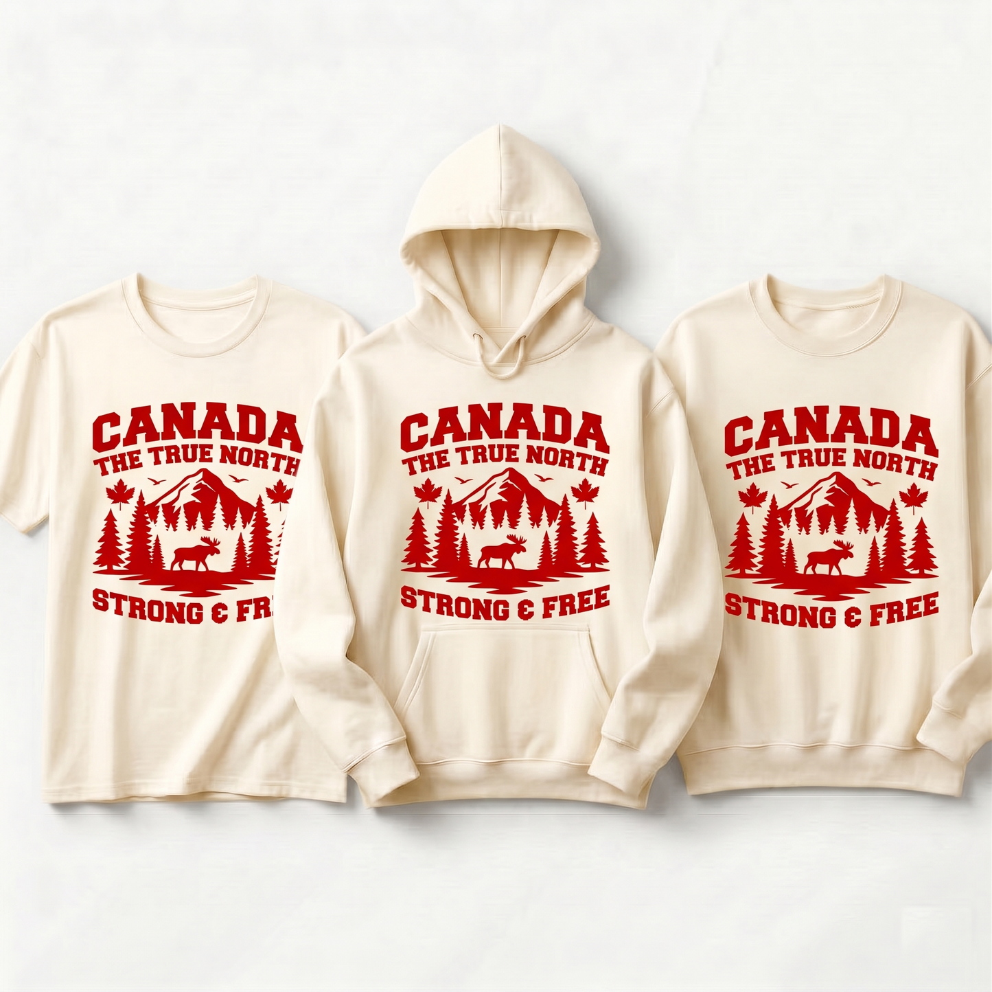 Canada The True North Sweatshirt, Strong and Free Hoodie, Custom Canadian Moose Shirt, Vintage Canada Outdoors Tee, Personalized Nature Gift