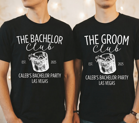 Custom Bachelor Party Shirts, The Groom Club Whiskey Tee, Personalized Vegas Bachelor Party Shirt, Groomsman Gift