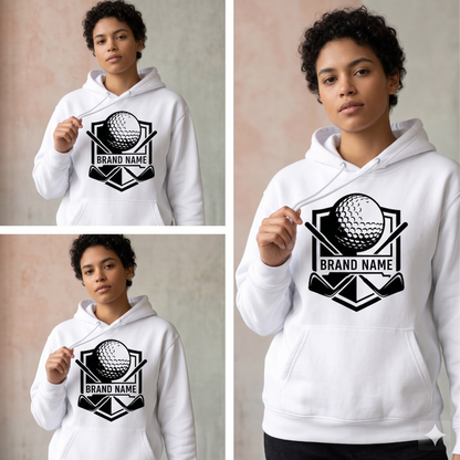 Custom Golf Crest Hoodie, Personalized Golf Ball Sweatshirt, Country Club T-Shirt, Custom Logo Golf Apparel, Personalized Gift for Golfer