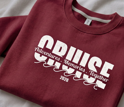 Custom Cruise 2026 Sweatshirt, Retro Vacation Crewneck, Family Adventures Shirt