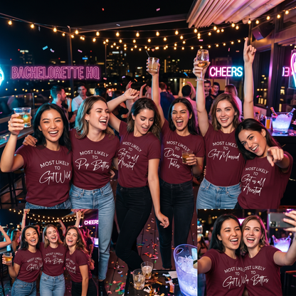 Custom Bachelorette Party Tees, Funny Wedding Party Shirts, Bridesmaid Shirts, Custom Bridal Gift, Matching Outfits, Group Wedding Shirts.
