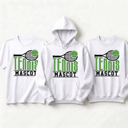 Custom Tennis Mascot Hoodie, Personalized Tennis Team Sweatshirt,Cute Tennis Graphic Hoodie for Women and Men, Customizable Tennis Club Gear