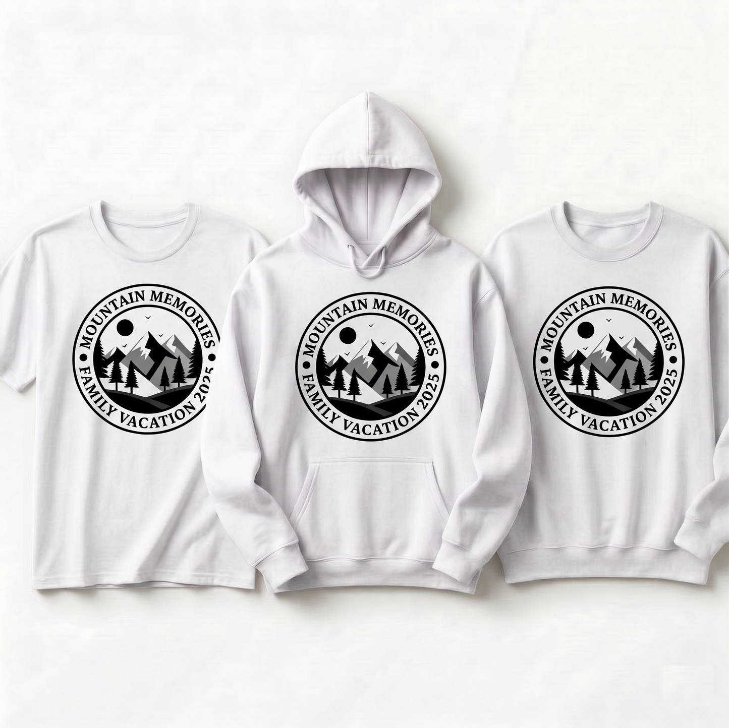 Custom Mountain Memories 2025 Family Vacation Shirts, Personalized Mountain Trip Matching Hoodies, 2026 Family Reunion Sweatshirts