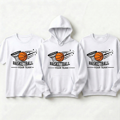 Custom Basketball Sweatshirt - Personalized Basketball Team Crewneck - Sports Fan Graphic Pullover - Custom Youth Basketball Sweater
