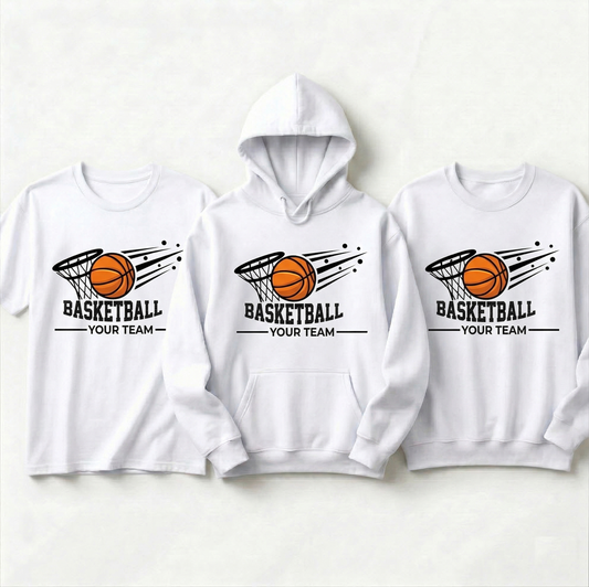 Custom Basketball Sweatshirt - Personalized Basketball Team Crewneck - Sports Fan Graphic Pullover - Custom Youth Basketball Sweater
