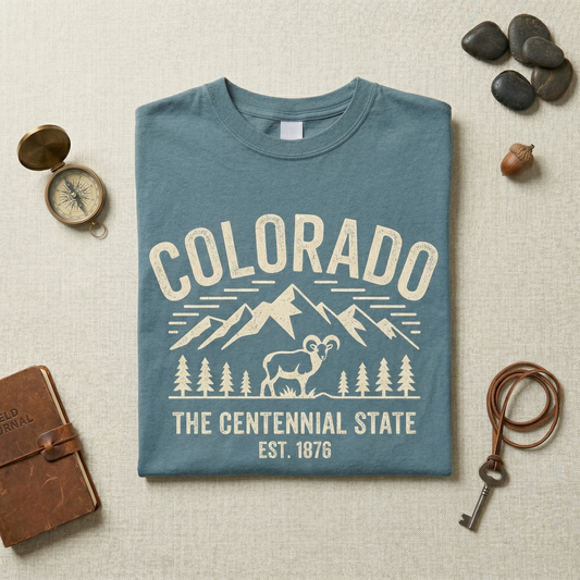 Custom Colorado Hoodie - Vintage Centennial State Sweatshirt - Retro CO 1876 Est. Pullover - Personalized Colorado Gift