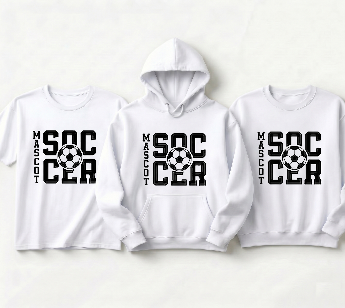 Custom Soccer Mascot Hoodie, Personalized Soccer Team Shirt, Varsity Soccer Sweatshirt, Custom School Spirit Wear, Soccer Player Gift