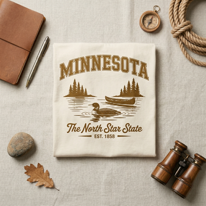 Custom Minnesota Shirt - Vintage North Star State T-Shirt - Retro MN 1858 Est. Tee - Personalized Minnesota Gift