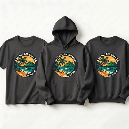 American Samoa National Park Shirt, Retro Tropical Hoodie, Custom Island Vacation Sweatshirt, Minimalist Nature Gift, Beach Explorer Tee