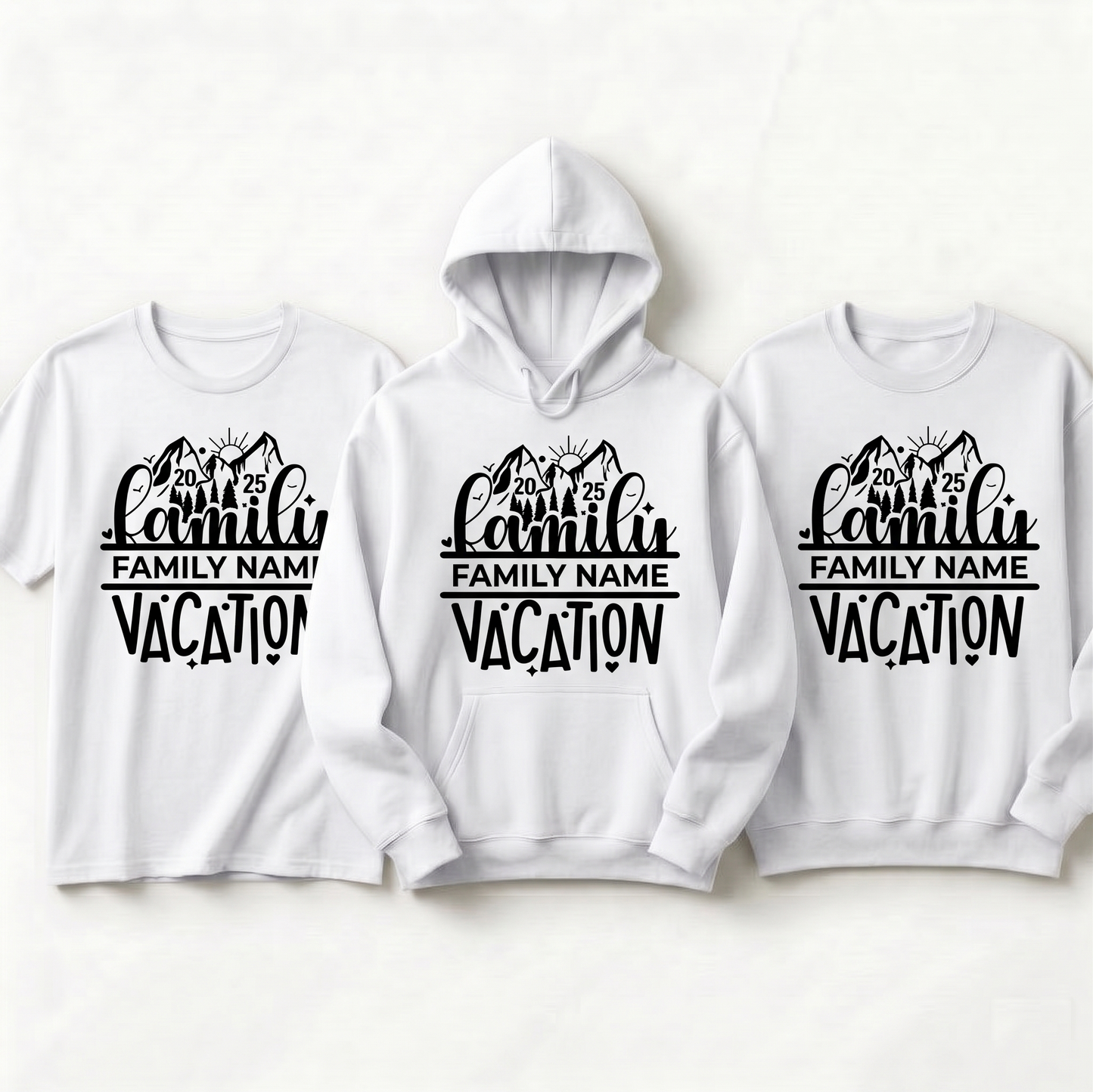 Custom Family Name Vacation 2025 Shirts, Personalized Family Trip Matching Hoodies, 2026 Family Reunion Sweatshirts, Mountain Hiking Gift