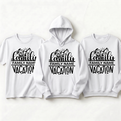 Custom Family Name Vacation 2025 Shirts, Personalized Family Trip Matching Hoodies, 2026 Family Reunion Sweatshirts, Mountain Hiking Gift