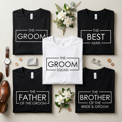 Custom Groomsmen Shirts, Bachelor Party Shirts, Groom Squad T-Shirt, Best Man Gift, Father of the Bride Tee, Groom and Groomsmen Apparel