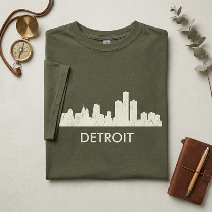 Custom Detroit Skyline Hoodie | Personalized Motor City Sweatshirt | Hometown Pride Minimalist Sweater | Michigan Travel Gift