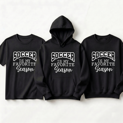 Soccer Is My Favorite Season Hoodie, Custom Soccer Mom Shirt, Personalized Soccer Fan Sweatshirt, Game Day Soccer Apparel, Youth Soccer Gift