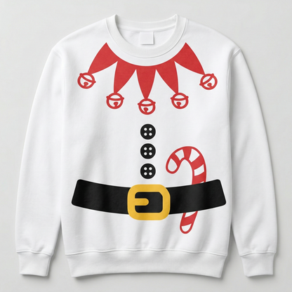Kids Elf T-Shirt – Candy Cane Holiday Costume Tee, Festive Party Outfit