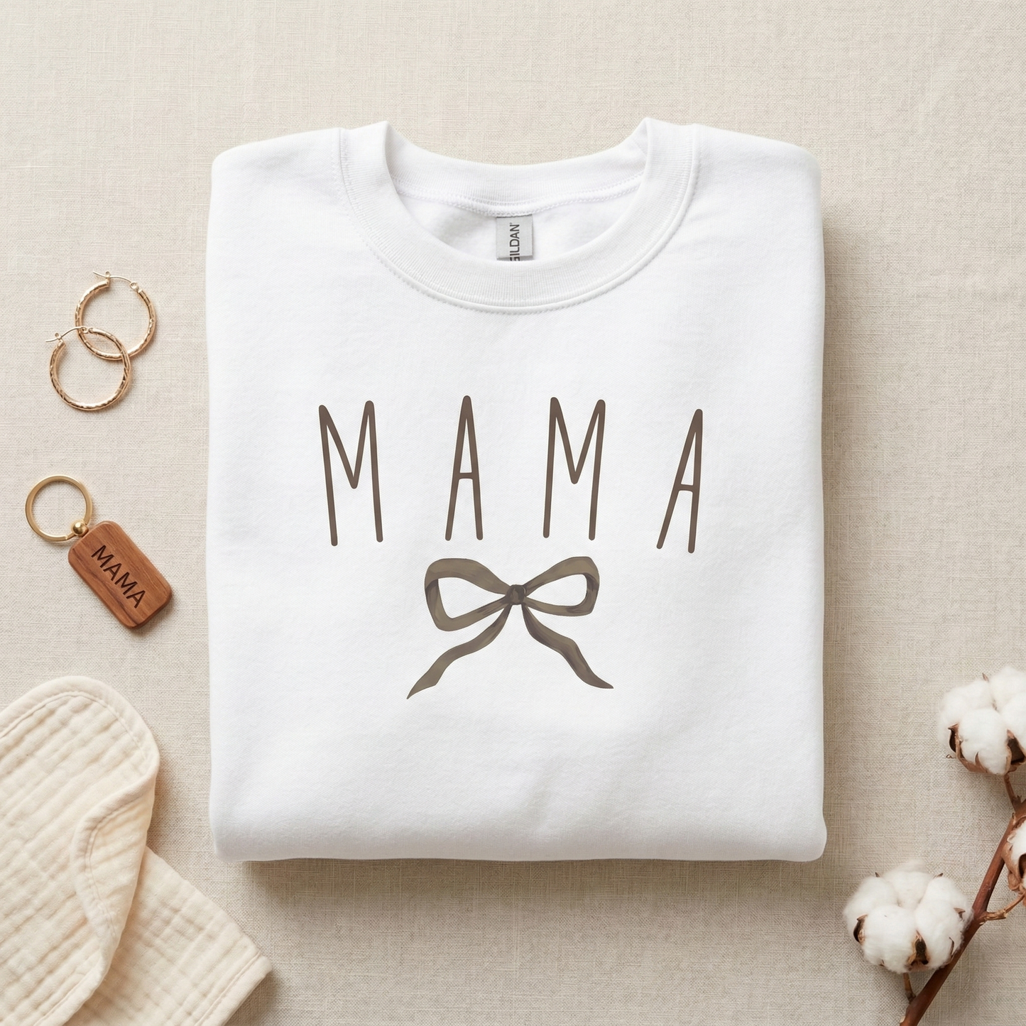 Mama Bow Sweatshirt, Minimalist Coquette Crewneck, Maroon Pullover for Mom