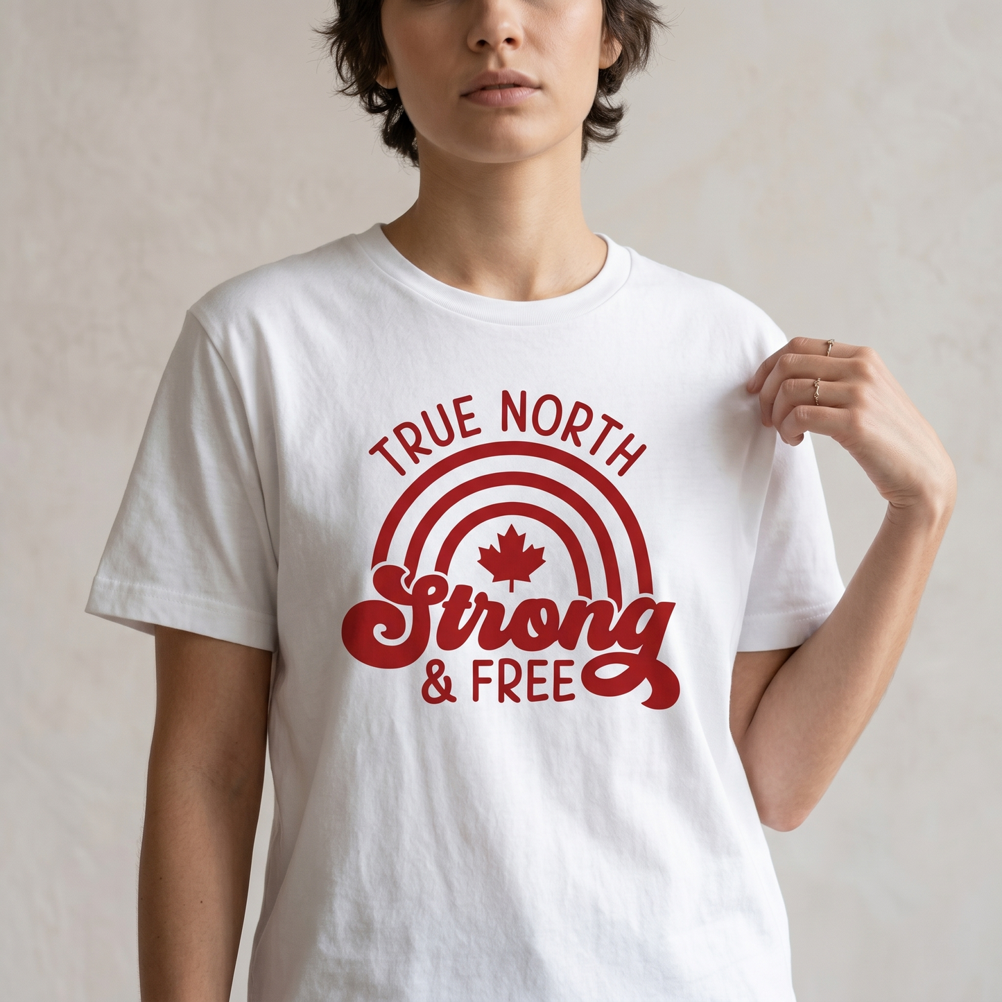 Custom True North Strong and Free Hoodie | Canada Maple Leaf Sweatshirt | Personalized Canadian Pride T-Shirt | Unisex Patriotic Apparel