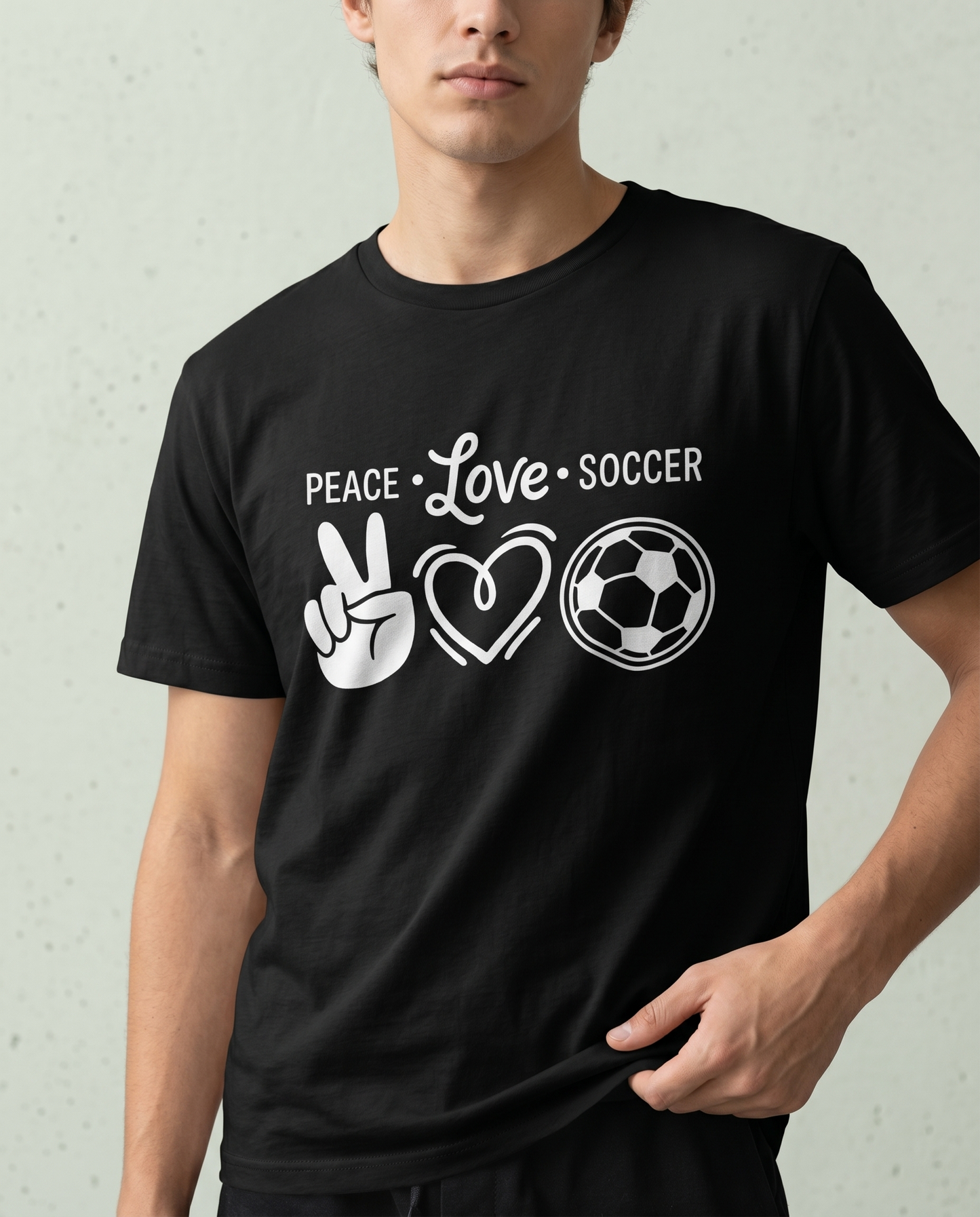 Soccer Player Gift - Personalized Football Heart Apparel - Custom Soccer Team Gift - Gameday Soccer Shirt - Peace Love Soccer Ball Clothing