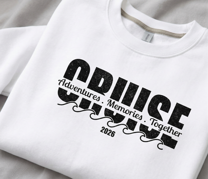 Custom Cruise 2026 Sweatshirt, Retro Vacation Crewneck, Family Adventures Shirt