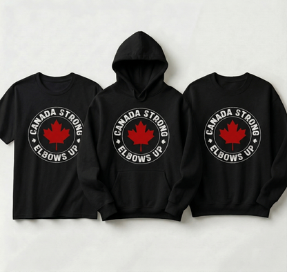 Custom Canada Strong Shirt, Vintage Hockey Hoodie, Elbows Up Sweatshirt, Canadian Pride Apparel, Retro Maple Leaf Crewneck, Hockey Fan Gift