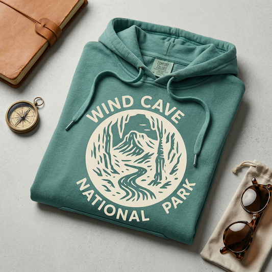 Custom Wind Cave National Park Hoodie - Vintage South Dakota Sweatshirt - Retro Wind Cave Pullover - Personalized Nature Gift