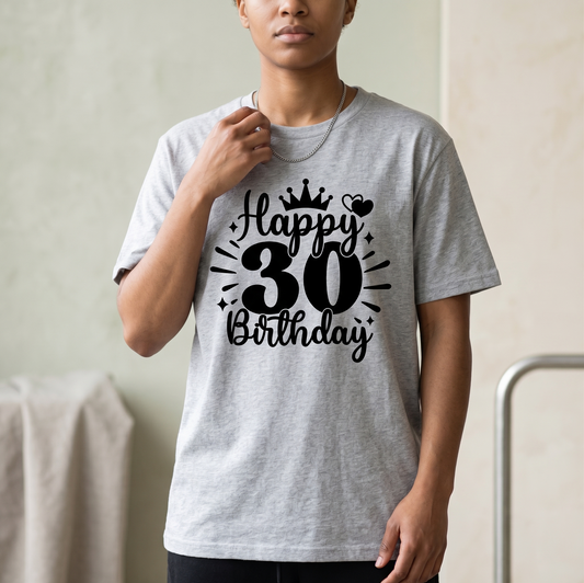 Custom Happy 30th Birthday Shirt, Personalized 30th Birthday Hoodie, Dirty 30 Sweatshirt, Custom Age Birthday Gift, Thirtieth Birthday Tee