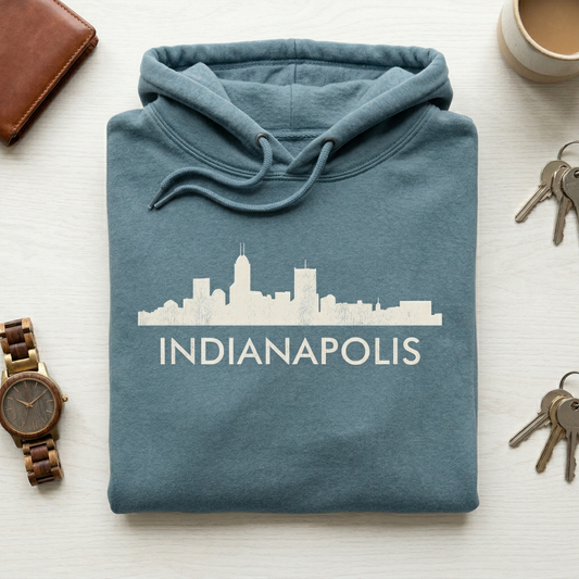 Custom Indianapolis Skyline Hoodie | Personalized Indiana Sweatshirt | Indy Hometown Pride Sweater | Midwest Travel Gift