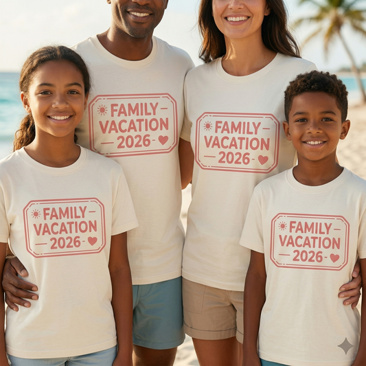 Custom Family Vacation 2026 T-Shirt, Personalized Family Trip Shirt, Matching Group Travel Tees, Summer Vacation Gift