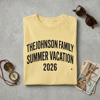 Custom Family Vacation Shirt 2026, Personalized Family Reunion T-shirt, Custom Last Name Summer Trip Tee, Matching Family Travel Shirts