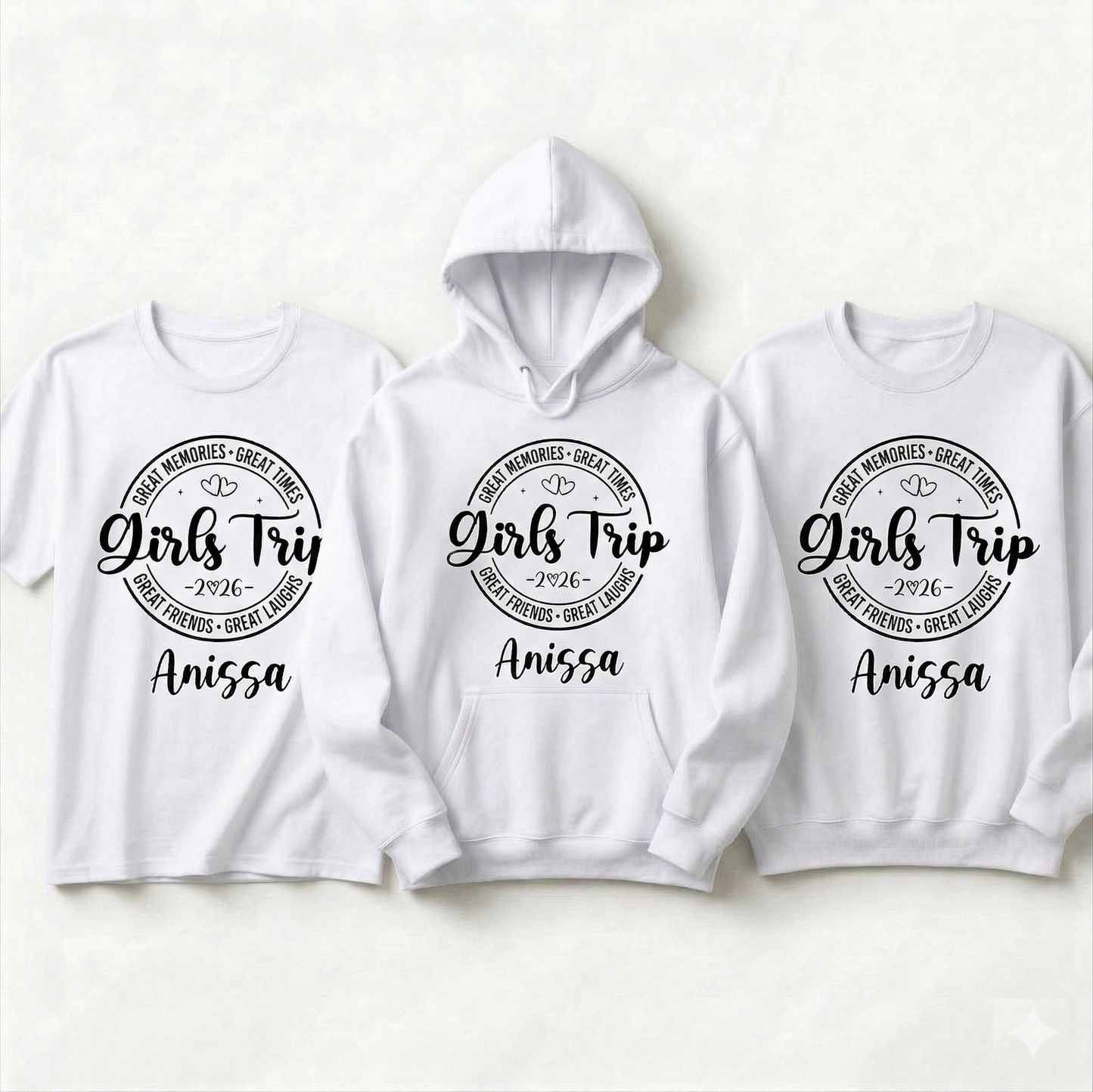 Custom Girls Trip 2026 Shirt, Personalized Girls Weekend Tee, Matching Group Vacation Shirts, Bachelorette Trip Apparel