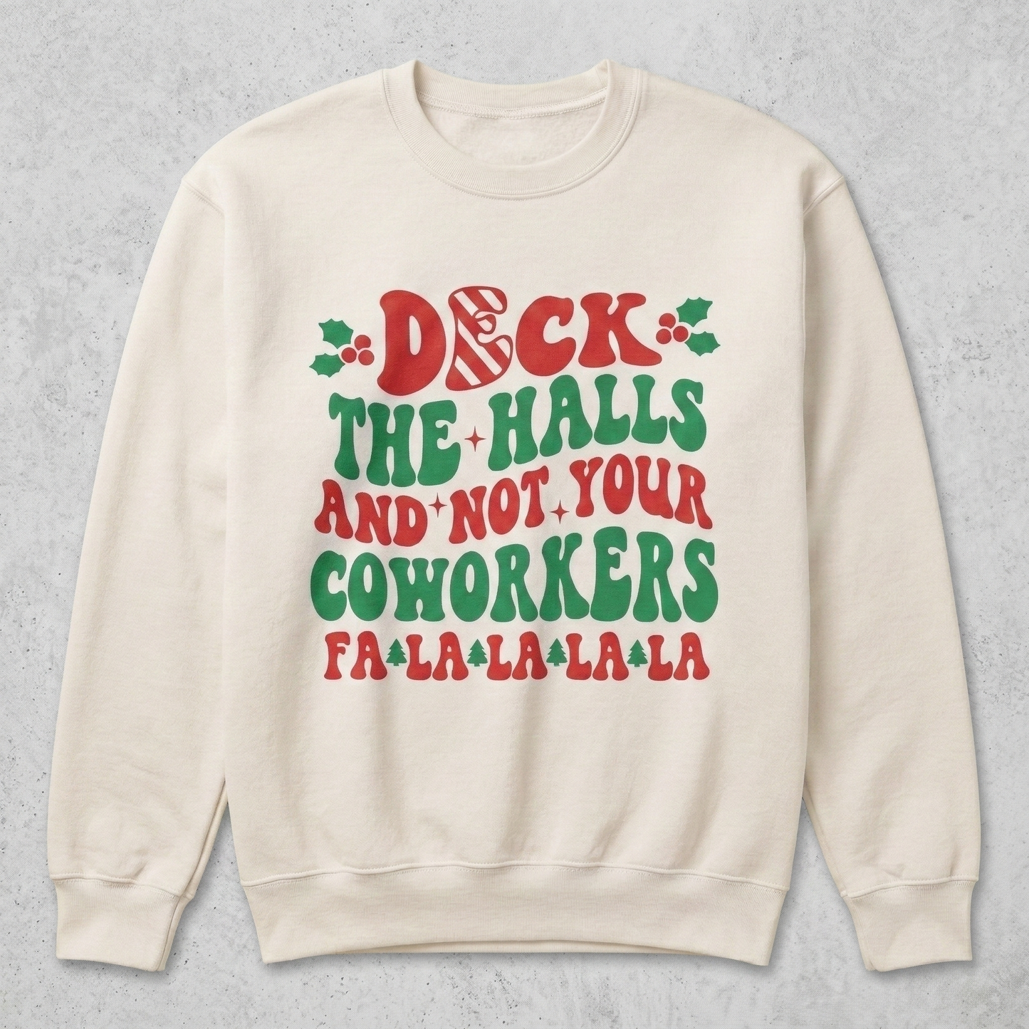 Retro Christmas T-Shirt – Deck The Halls Not Coworkers Holiday Tee