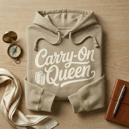 Carry On Queen Shirt, Minimalist Travel T-Shirt, Gift for Traveler, Custom Vacation Tee, Wanderlust Aesthetic Shirt, Frequent Flyer Gift