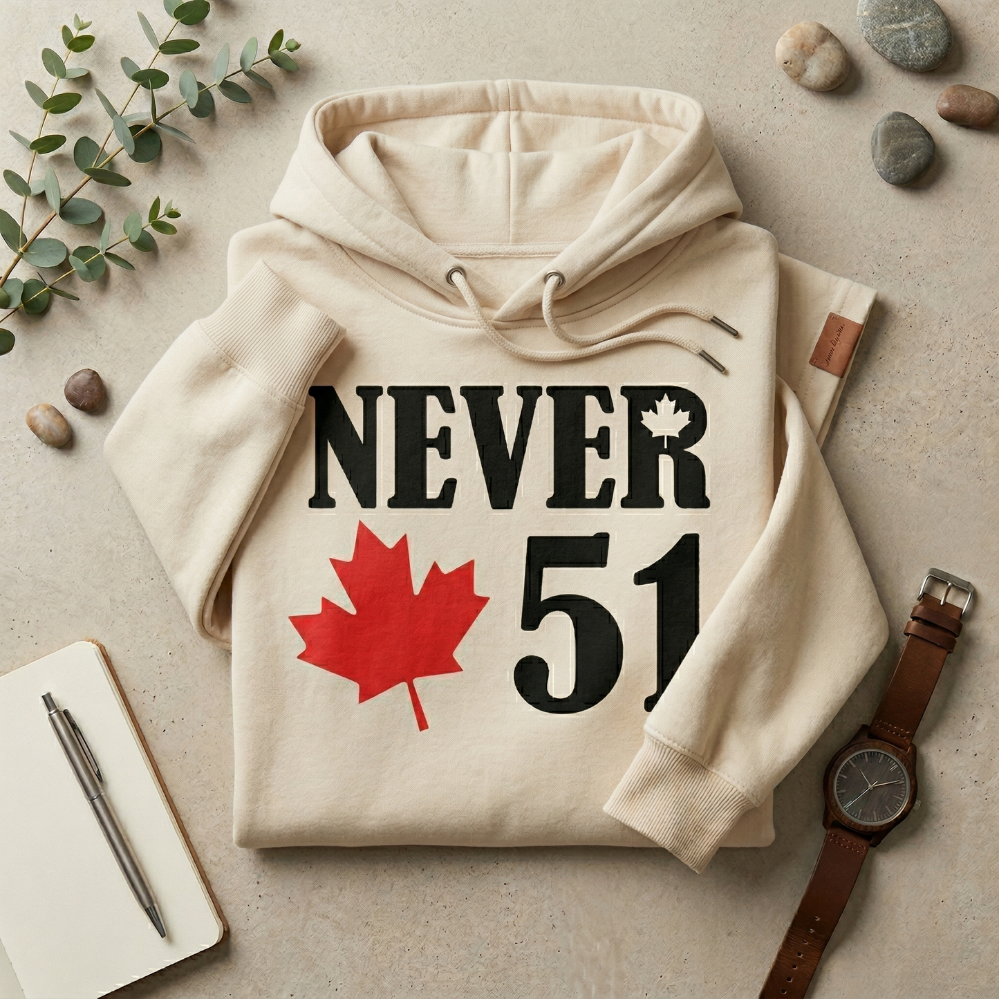 Custom Never 51 Canadian Hoodie - Personalized Canada Maple Leaf Sweatshirt - Retro Style Canada Pullover - Custom Year Canadian Souvenir