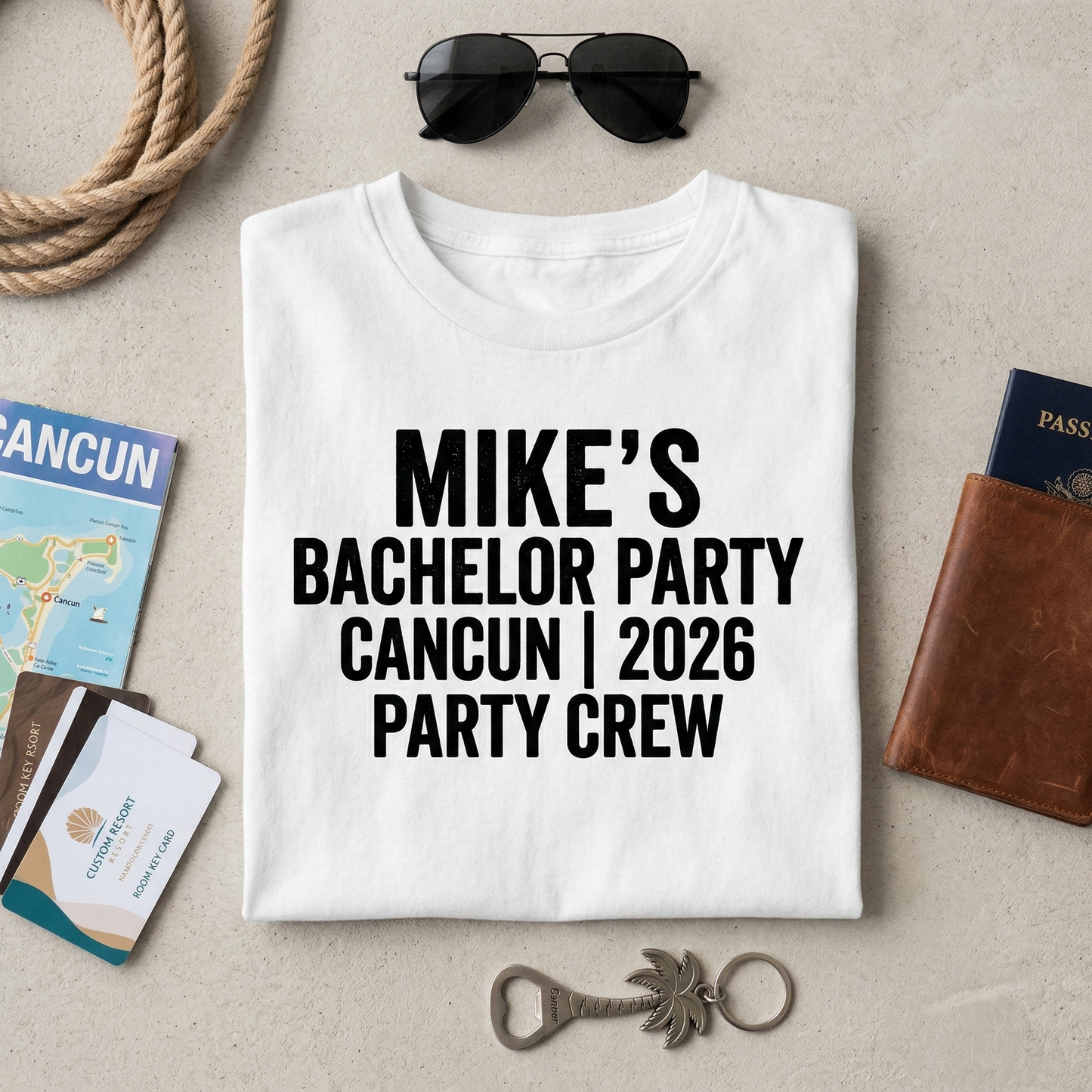 Custom Bachelor Party Shirt, Personalized Groom’s Crew T-Shirt, Cancun Groomsmen Gift, Custom Event Destination Shirt, Bachelor Trip Apparel
