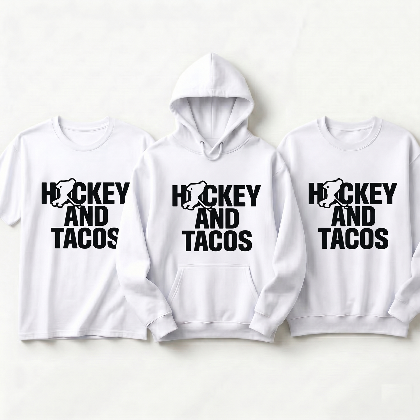 Custom Hockey and Tacos Hoodie, Funny Hockey Shirt with Name, Personalized Hockey Player Gift, Hockey Taco Lover Sweatshirt