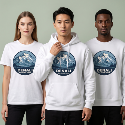 Custom Denali National Park Shirt, Vintage Alaska Mountain Hoodie, Personalized Nature Lover Sweatshirt, Retro Outdoor Adventure Apparel