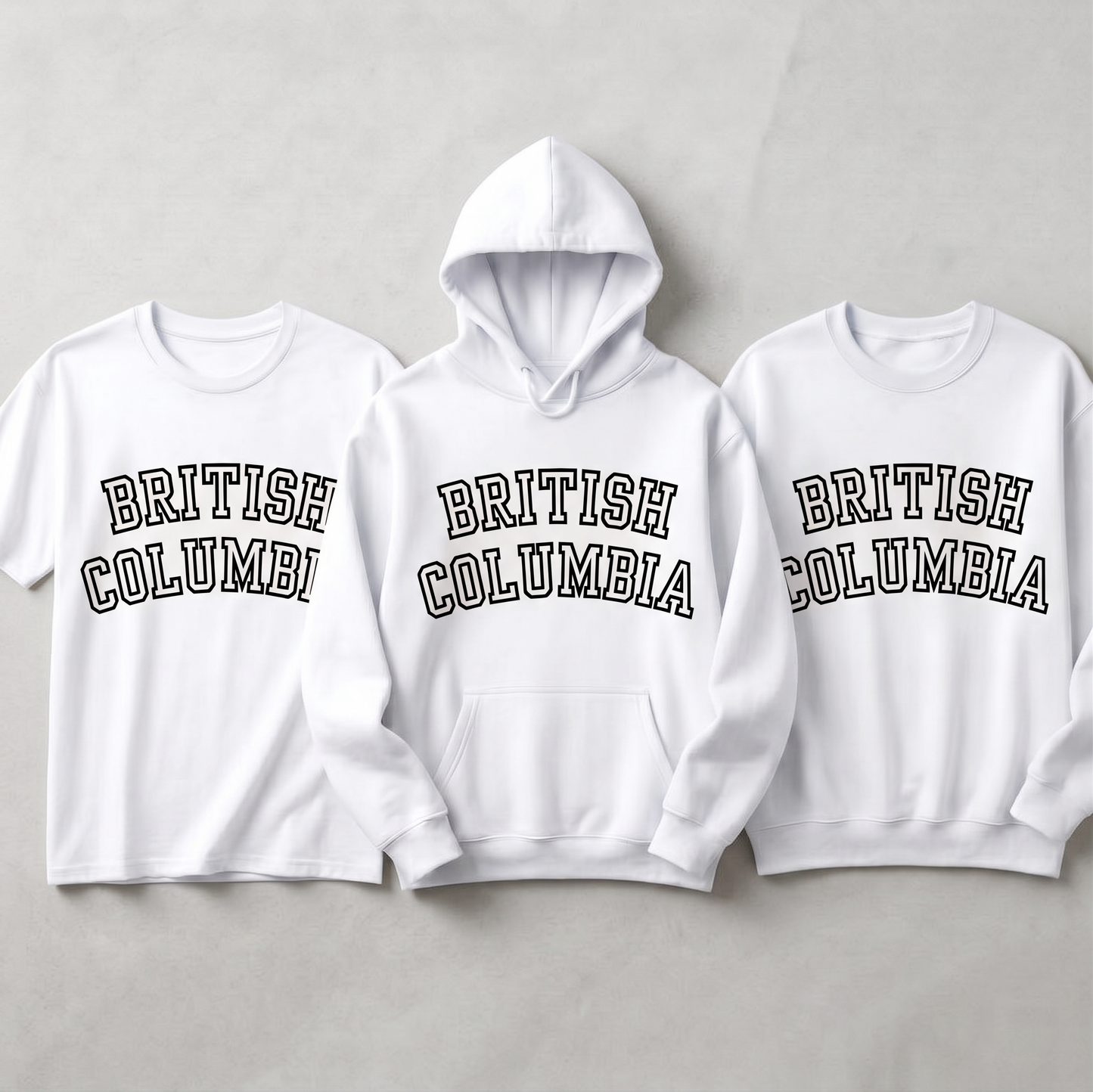 Custom British Columbia Varsity Hoodie | Personalized  Sweatshirt | Collegiate Style British Columbia T-Shirt | Unisex Minimalist Apparelie