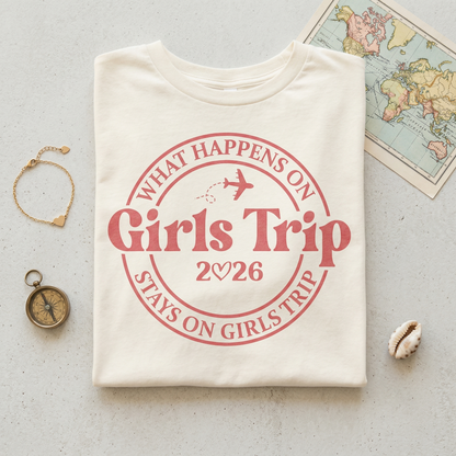 Custom Vacation Tee, Matching Girls Shirts, Retro Airplane Top, Bachelorette Party Shirt, Personalized Group Gift, Summer 2026 Holiday Shirt
